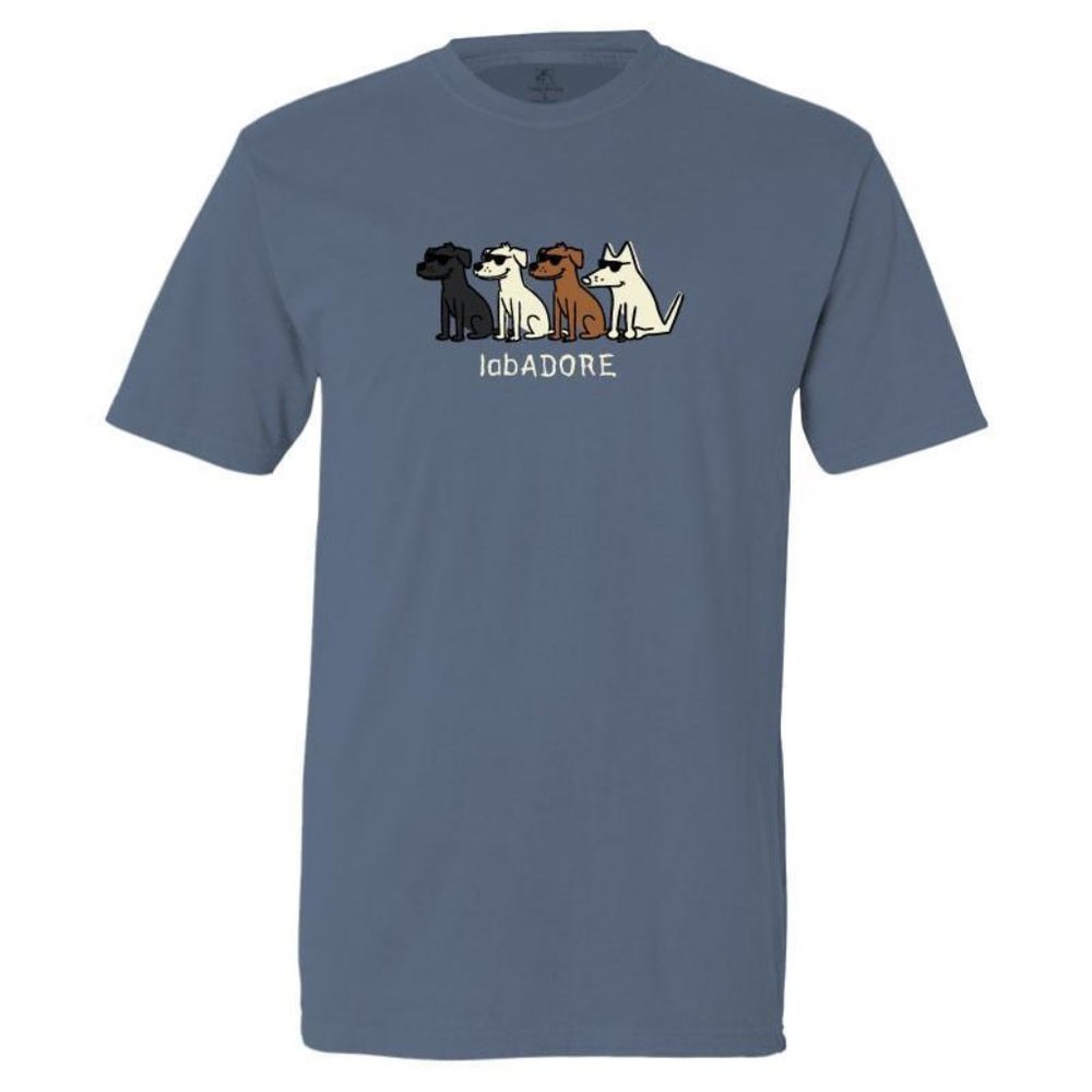 LabADORE Unisex SMALL Denim Blue Classic Crewneck Short Sleeve NWT